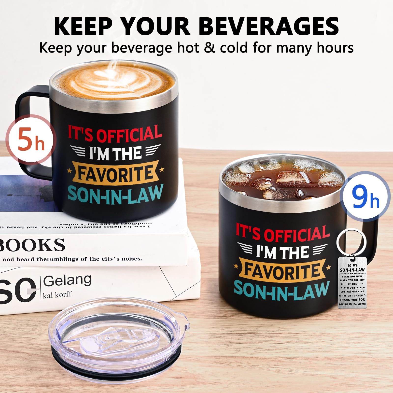 Close-up of insulated mug preserving flavor and temperature