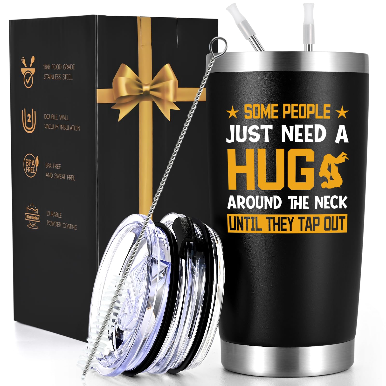 Qtencas Jiu Jitsu tumbler gift packaging idea for occasions.