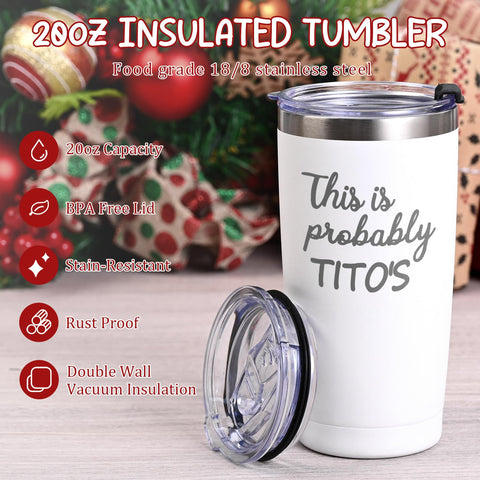 Qtencas Tito's tumbler features premium 304 stainless steel construction for durability and flavor preservation.