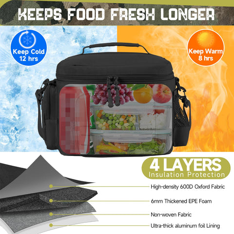 QT&QY insulated lunch bag keeping meals fresh for hours