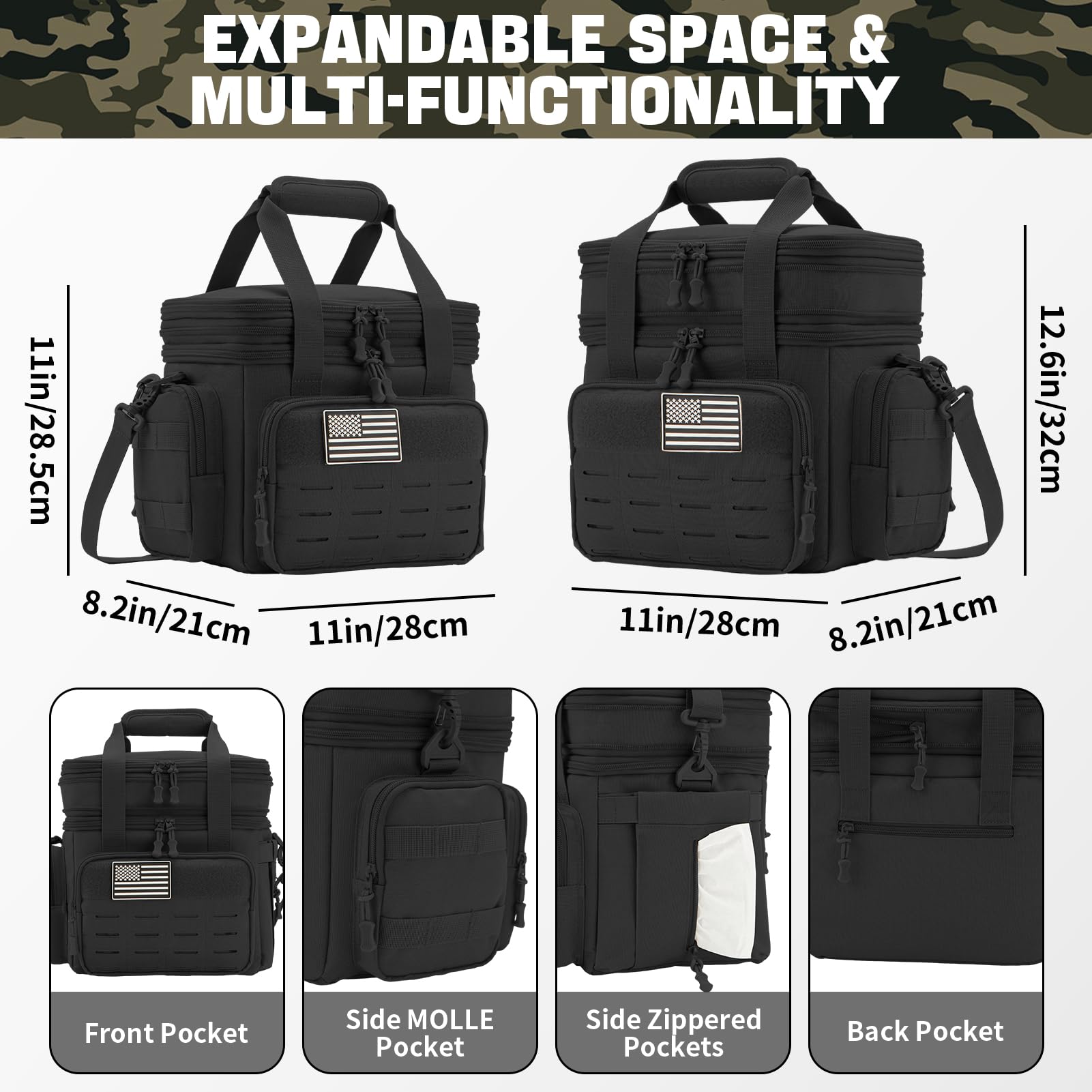 QT&QY expandable lunch box showing height expansion for extra capacity