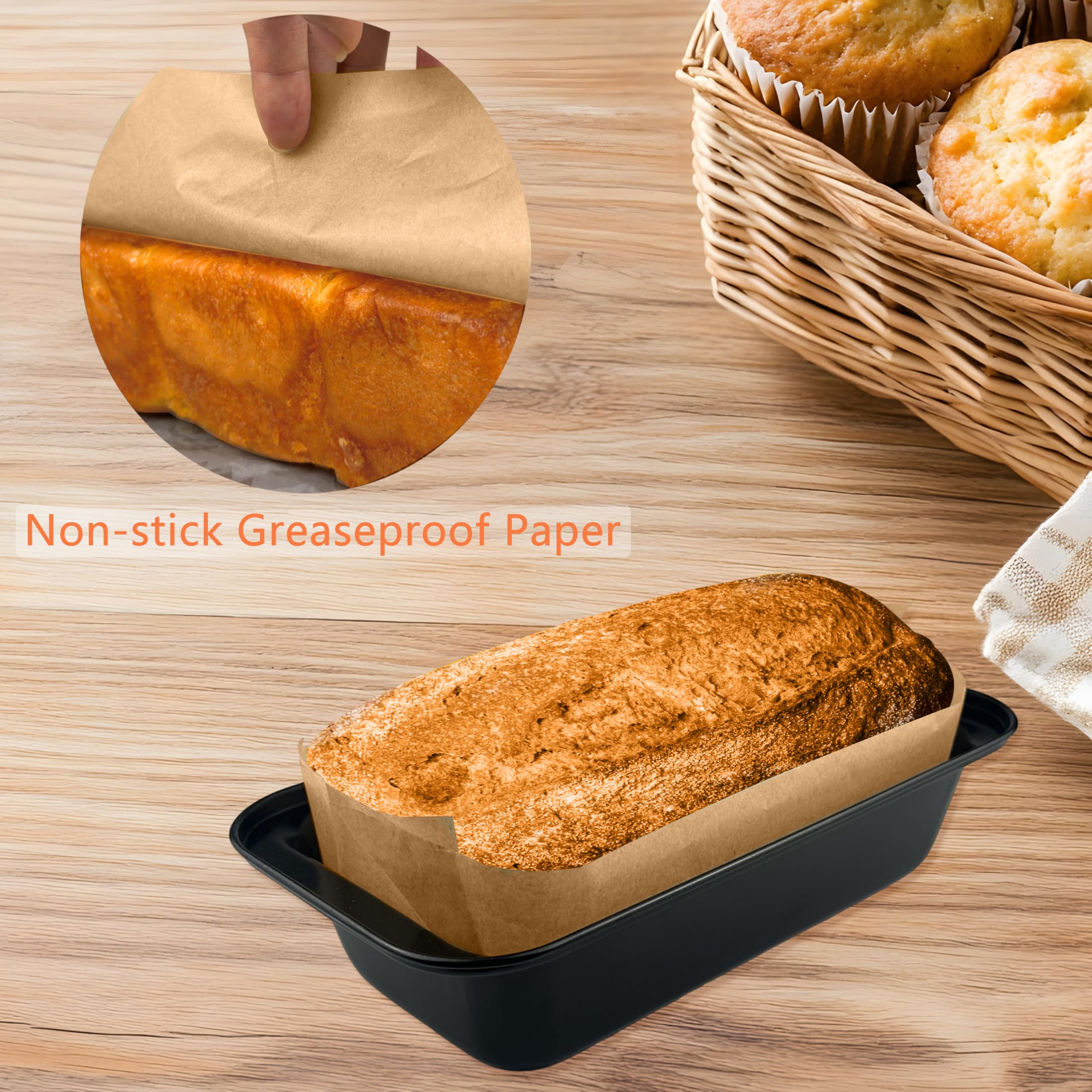QTRQTR oven-safe liners withstand heat for versatile baking in bread, cakes, and more.
