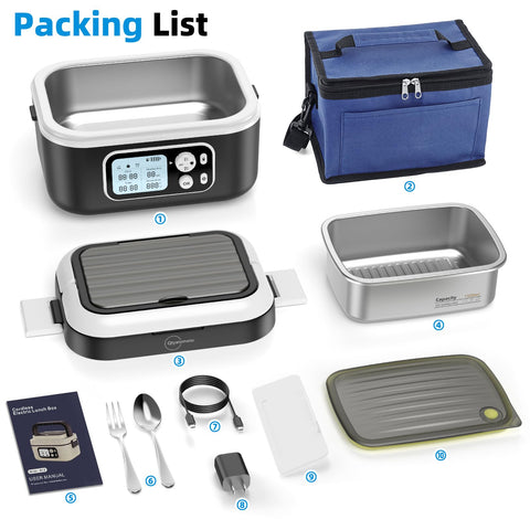 Qtyatvmoto heated lunch box in-office use keeps meals warm