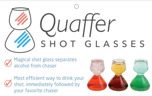 QUAFFER double bubble shot glass bottom chamber holds the 2.25oz portion for bold flavors.