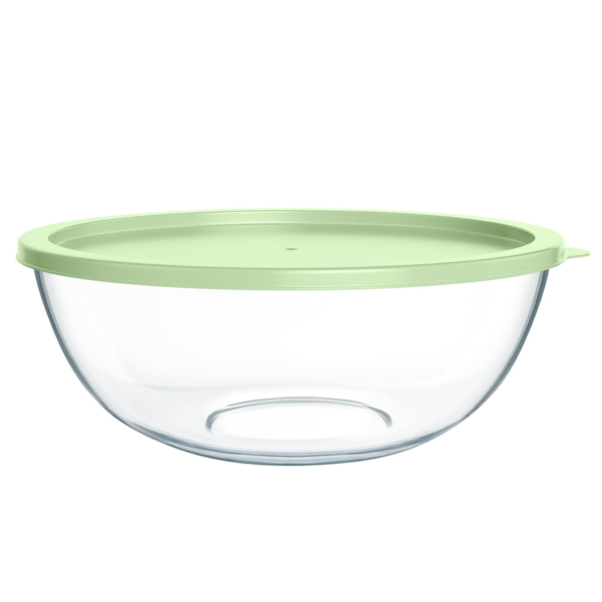 Quald extra-large glass mixing bowl in clear glass, ideal for large batch prep.