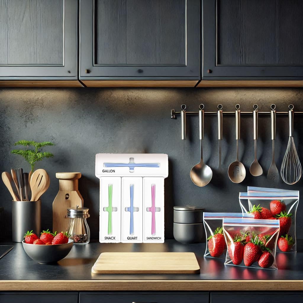 Qualezy sandwich bag tray in a drawer for quick access.