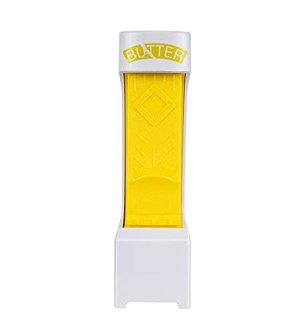 Butter slices prepared by Quality Home One Click Stick for easy spreading.
