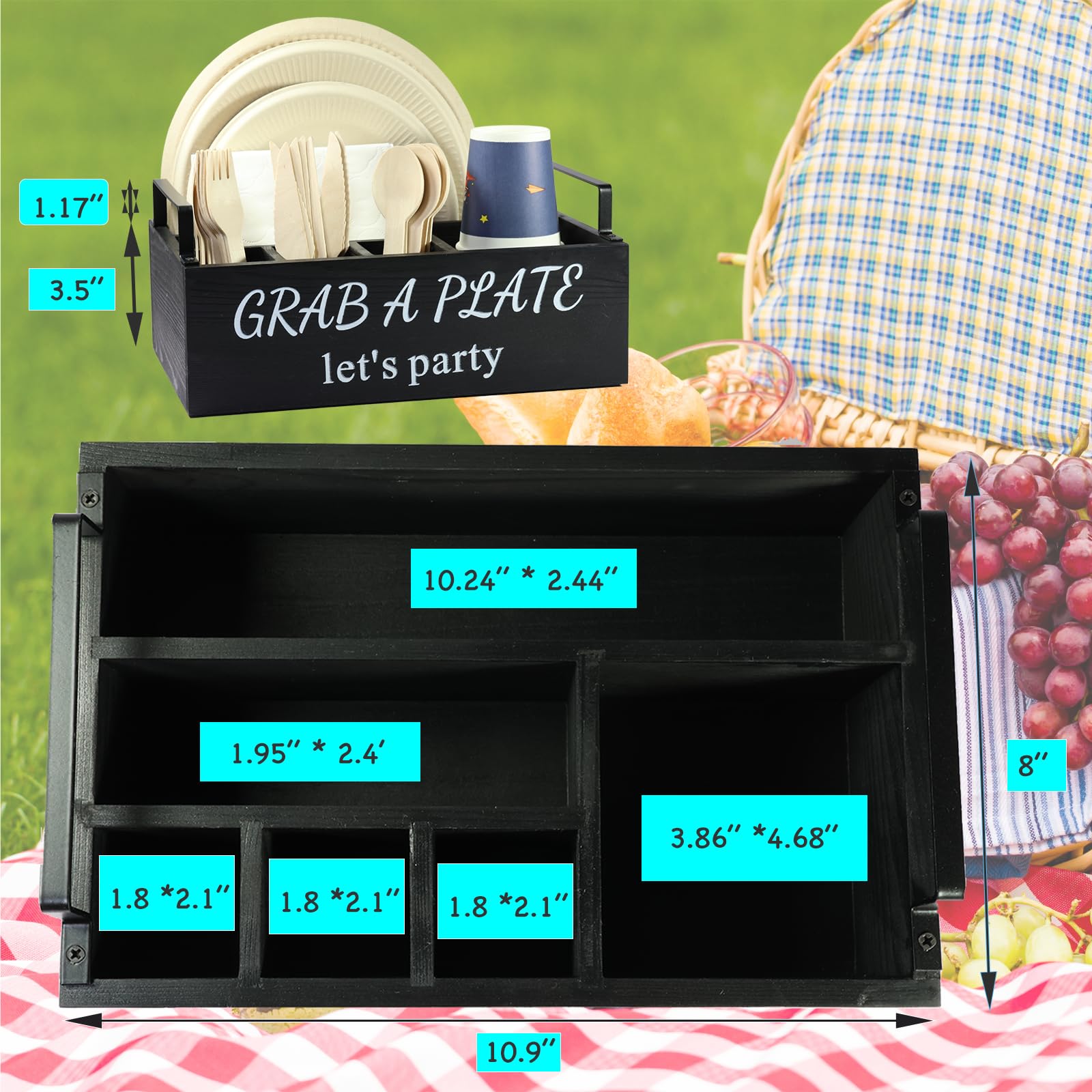 QUALLON barbecue party essentials keeping plates and utensils handy