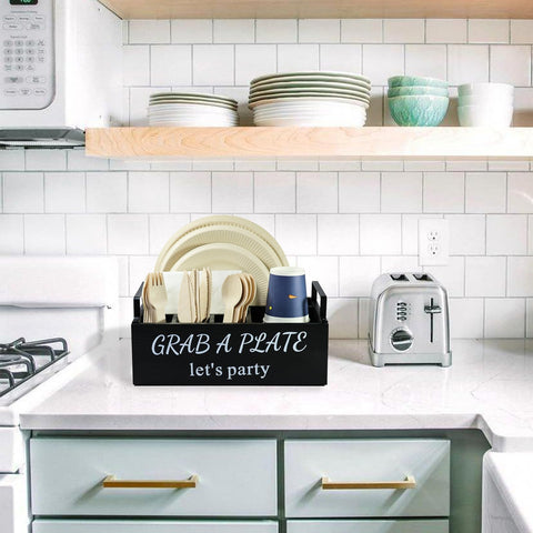 QUALLON kitchen-counter organizer saving space on a busy kitchen surface