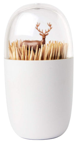 QUALY Deer Meadow Toothpick Holder Cover keeps toothpicks sanitary and ready.