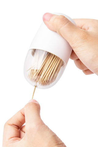 Toothpicks extracted from the top for easy access.