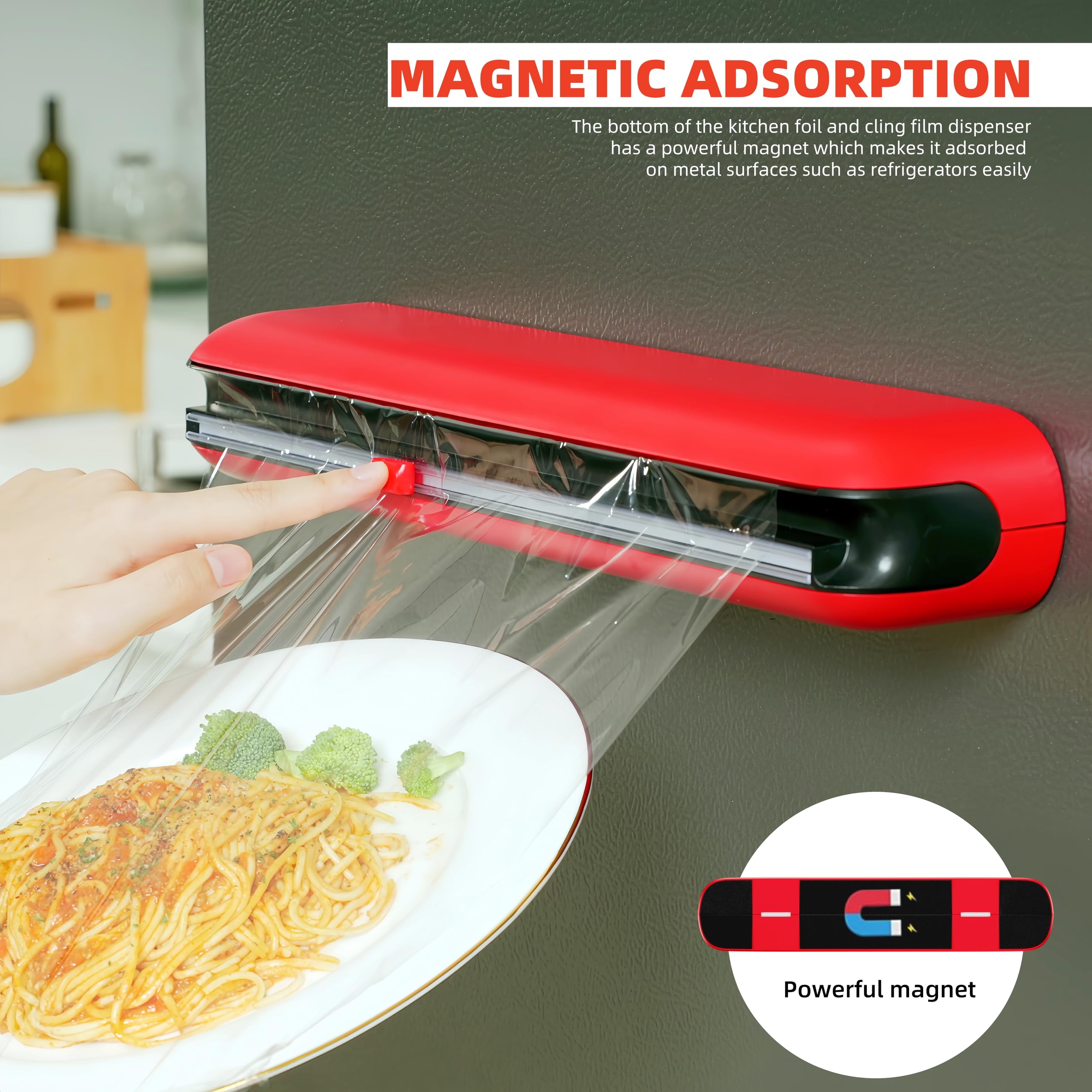 Quasziwa cling film dispenser with loaded roll for quick sealing