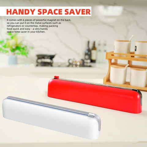 Quasziwa foil and wrap dispenser side profile emphasizing durable ABS design