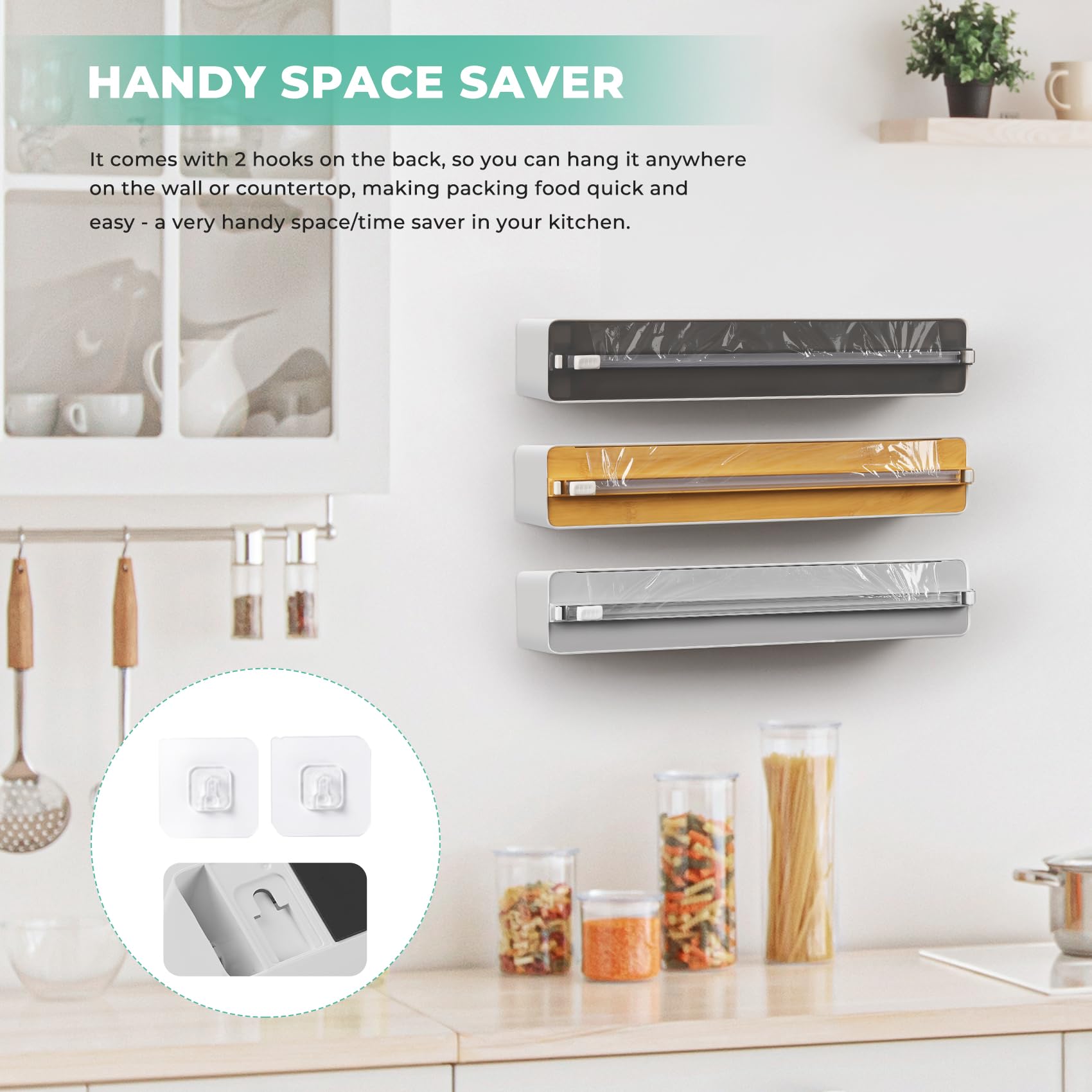 Quasziwa magnetic bottom with wall hooks design for versatile mounting.