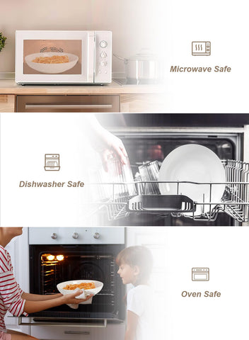 Quatish oven-safe pasta bowls for convenient reheating of leftovers