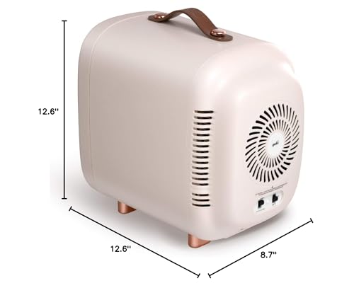 QUBI Mini Fridge cream white design shot highlighting premium finish and compact form