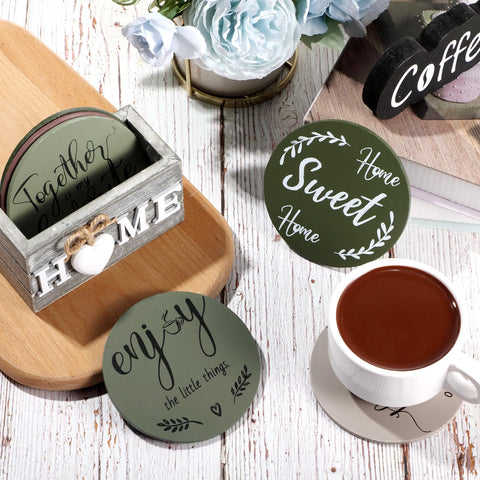 Queekay coasters packaging box demonstrates gift ready presentation.