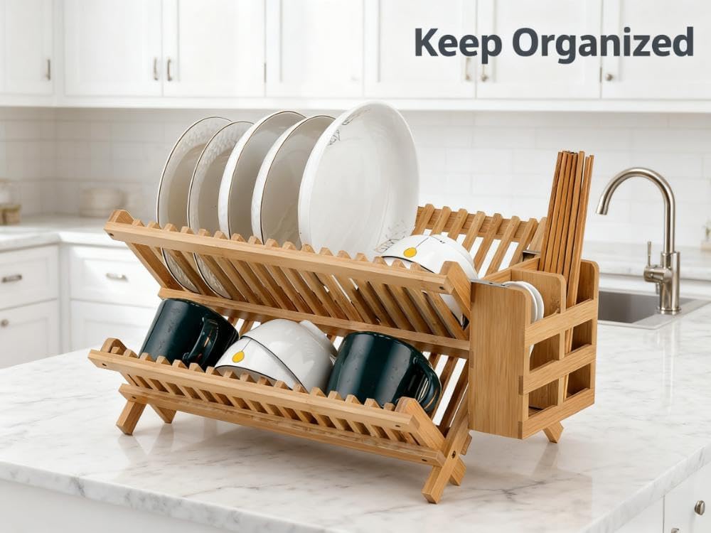 QUEENKAY detachable side caddy for utensils with drainage holes.