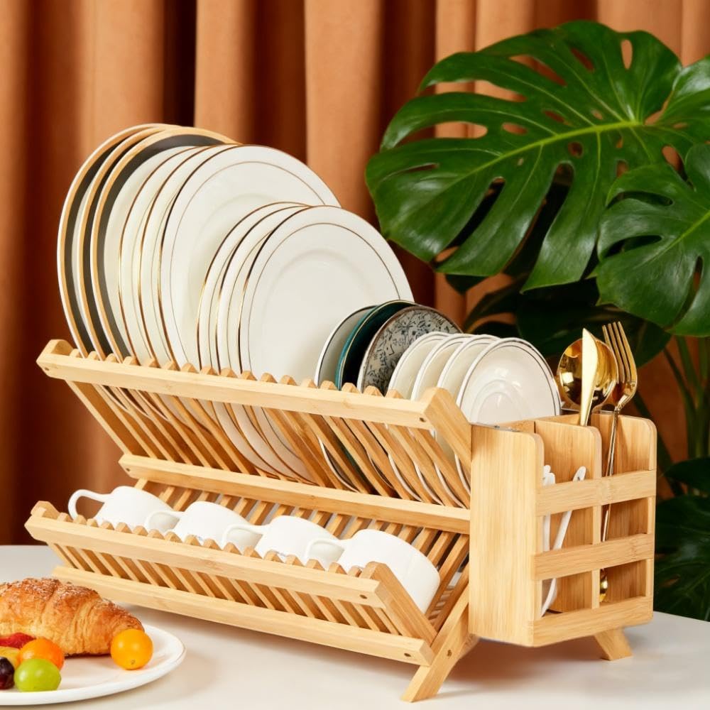 QUEENKAY foldable frame saves space in small kitchens.