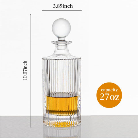 Queenstone Lead Free decanter holds 27oz for easy whiskey hosting.