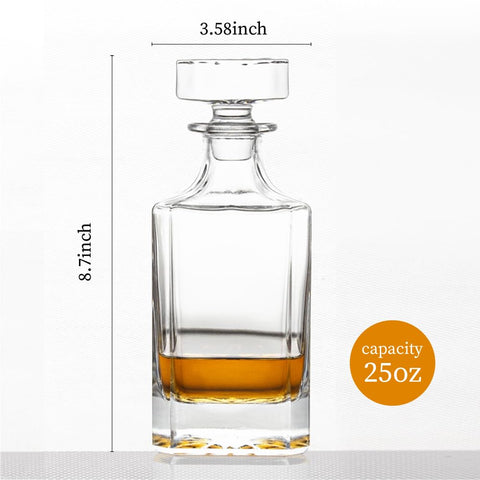 QUEEN&STONE square decanter being held, comfortable heft and sturdy feel