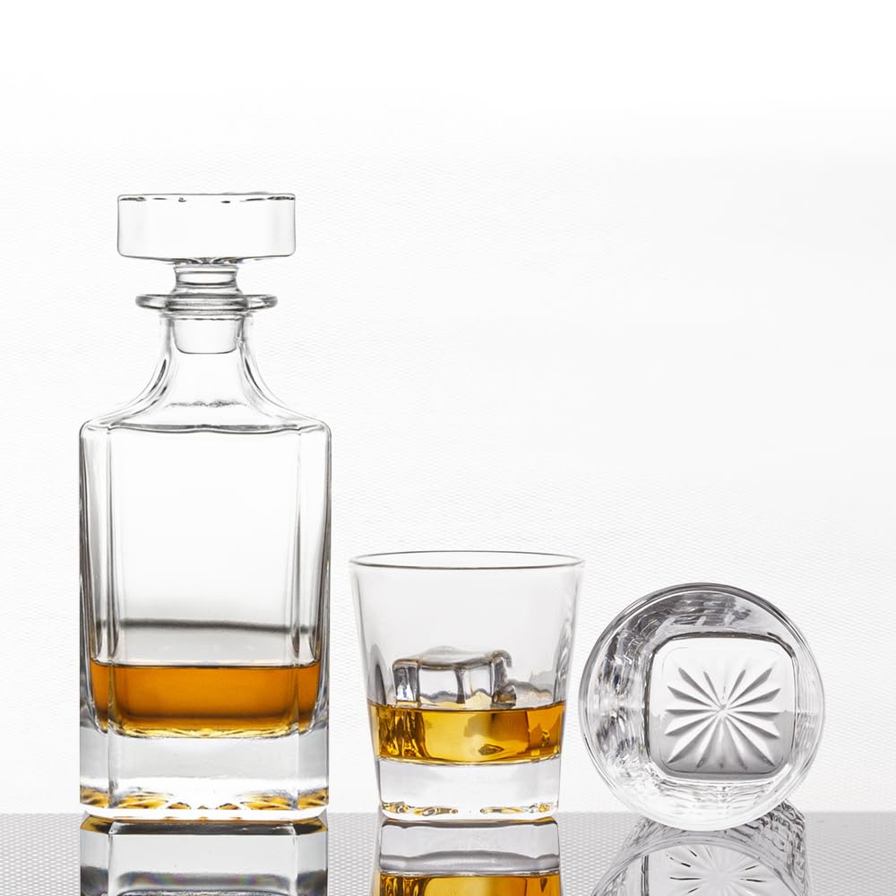Queen&Stone square decanter height about 8.7 inches with stopper