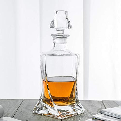 Queenstone decanter with solid base provides stable, stylish presentation.
