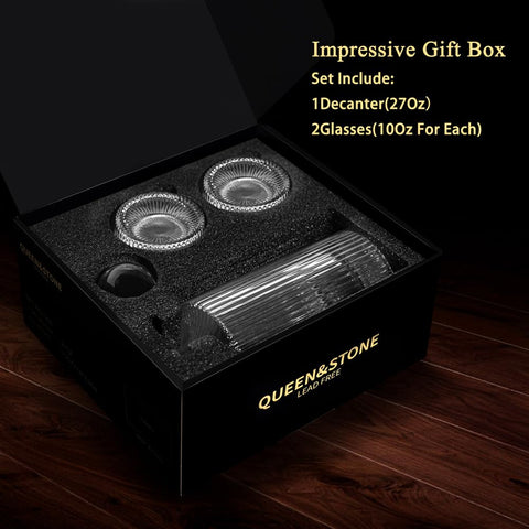 QUEEN&STONE Lead Free glass stopper seals freshness in decanter