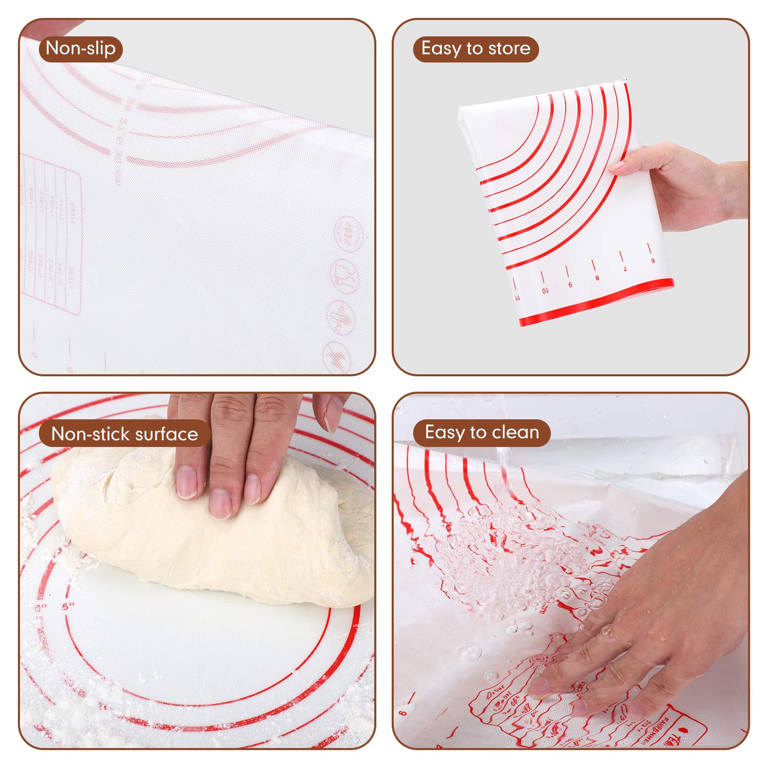 QUELLANCE easy-clean rolling pin cleans quickly with damp cloth.
