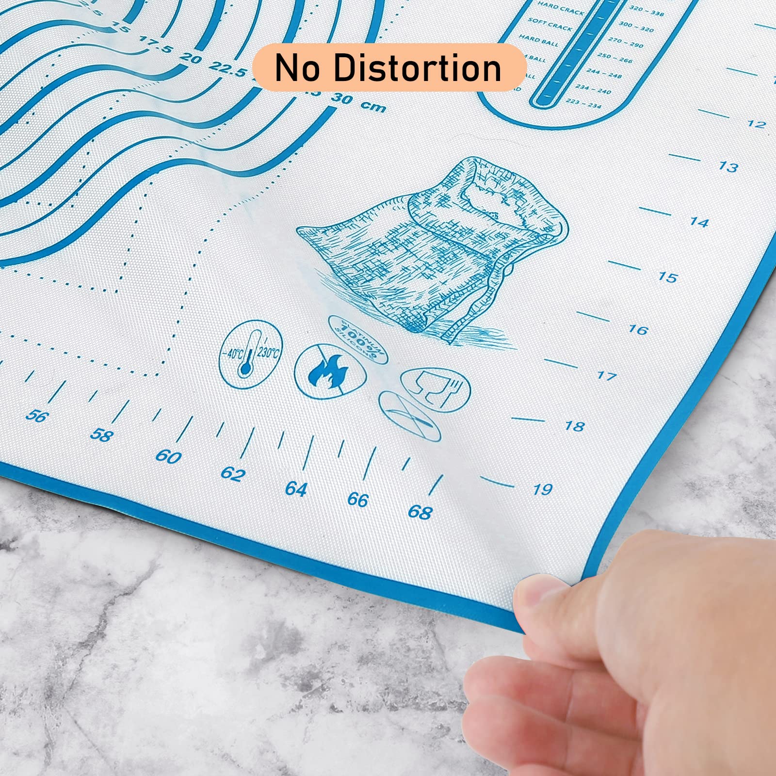 Quellance extra-large mat simplifies rolling and prevents flour splatter.