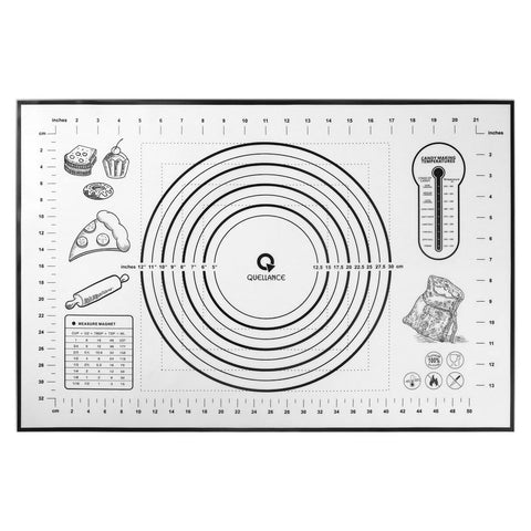 QUELLANCE silicone baking mat 24x16 on counter showing non-stick surface for dough.