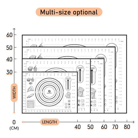 QUELLANCE silicone pastry mat with imperial and metric guides for precise crusts