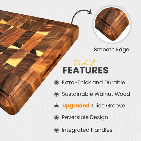 QUELLUXE knife-friendly surface supports edge retention during use.