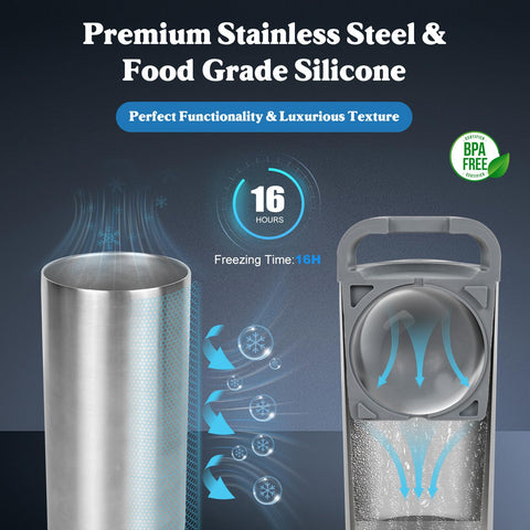 QueScxub stainless steel and silicone construction offers durability and easy demolding.
