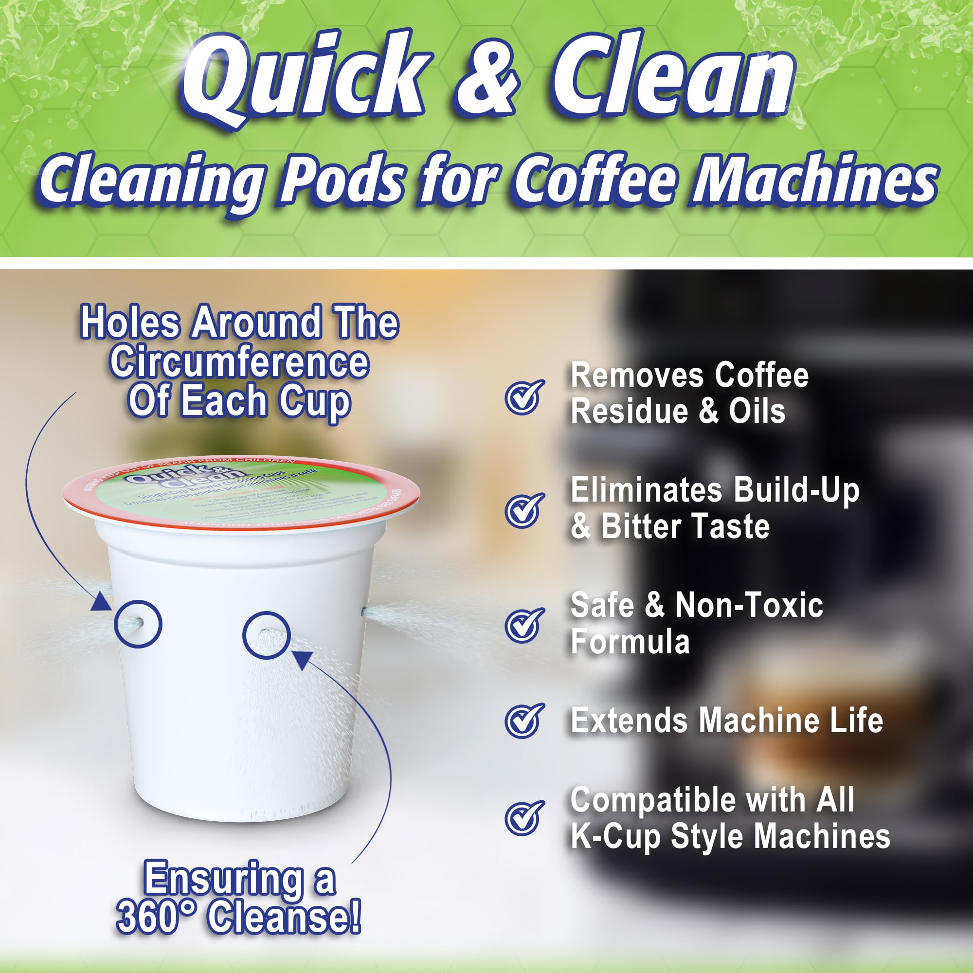 Using Quick & Clean during brewing cycle to remove buildup and improve taste