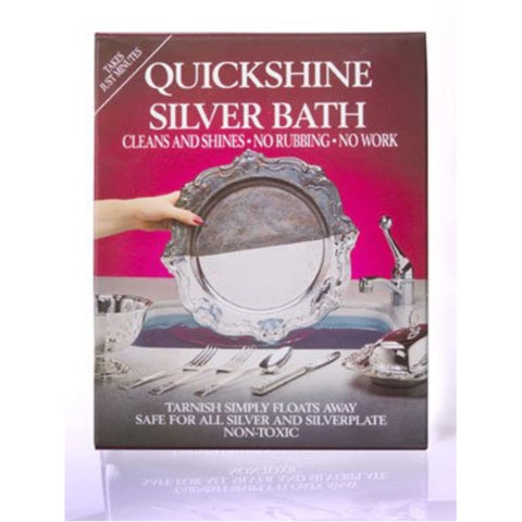 Quickshine Silver Clean And Shine Bath bottle front, odorless formula for quick bathroom refresh.