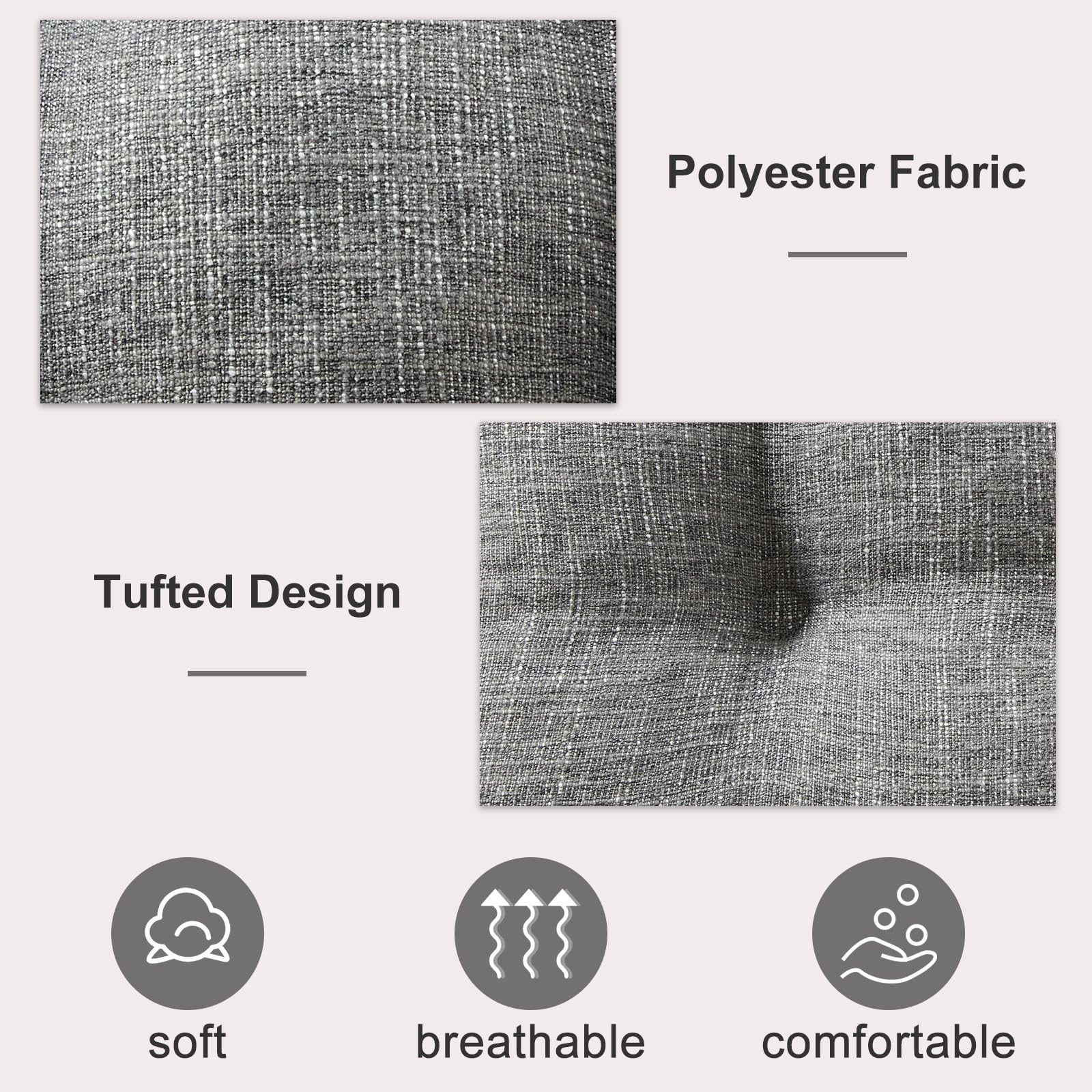 Quilmfoam cushion rebound helps restore shape after unpacking.
