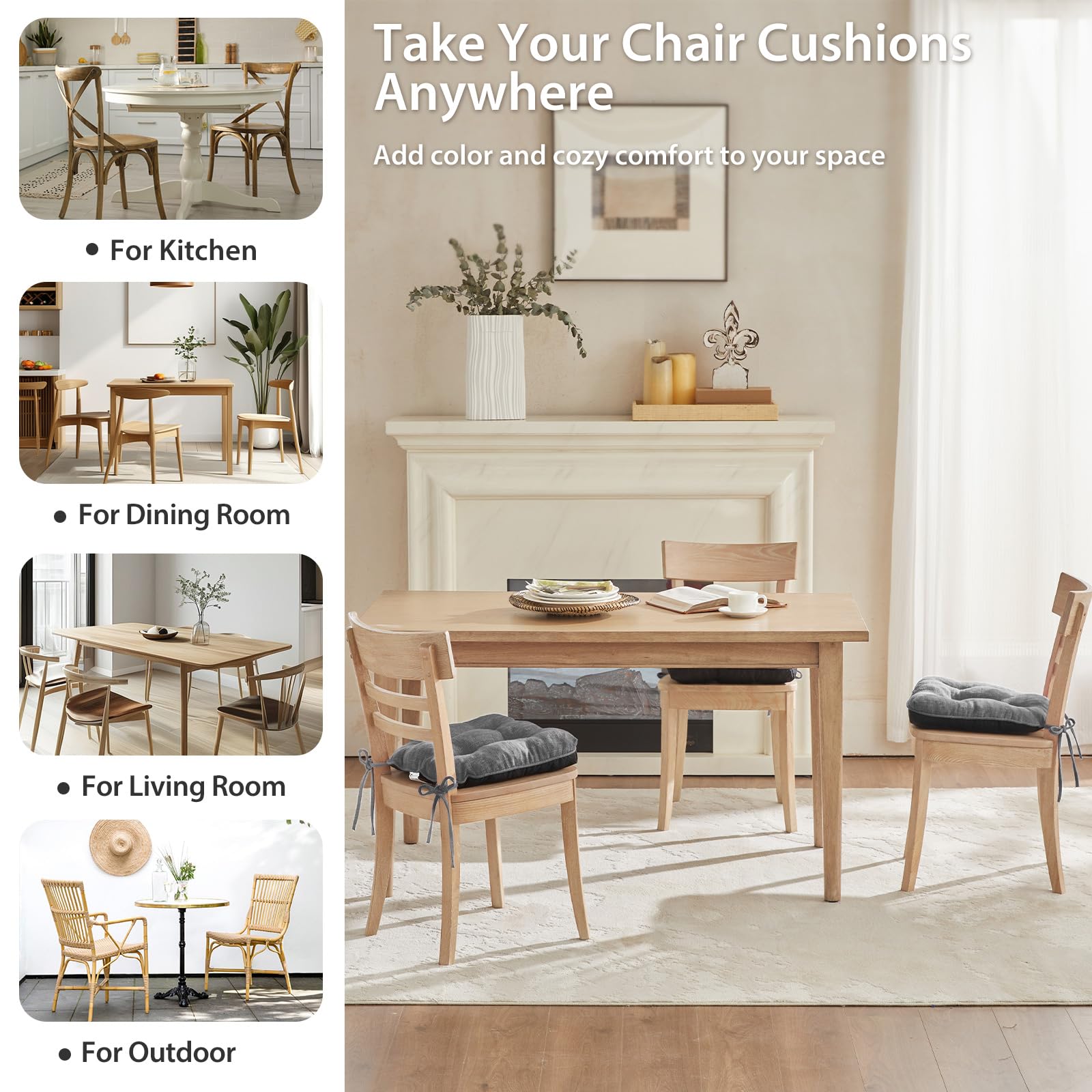 Quilmfoam dining room cushions suit modern kitchens with subtle elegance.