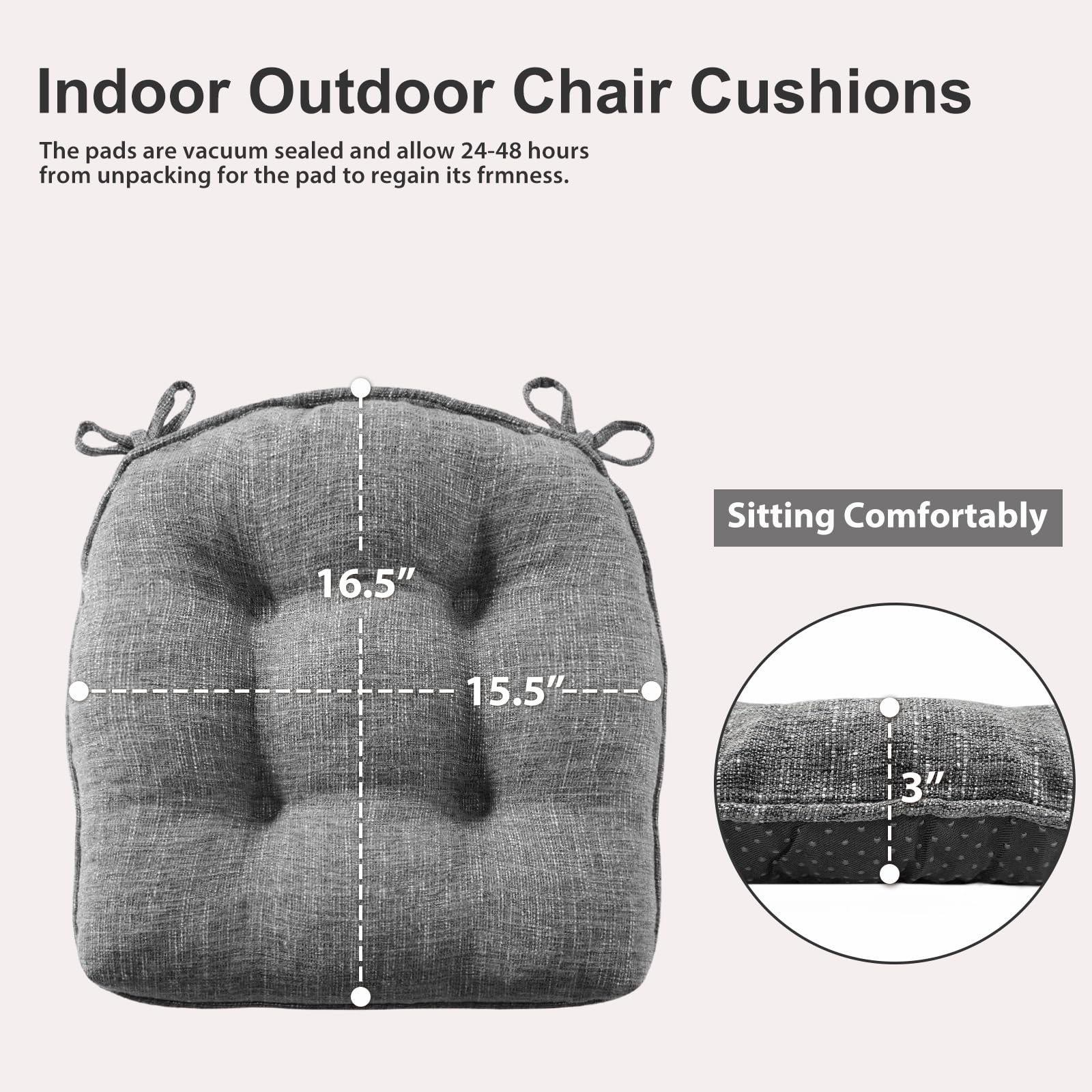 Quilmfoam non-slip base keeps cushions securely in place.