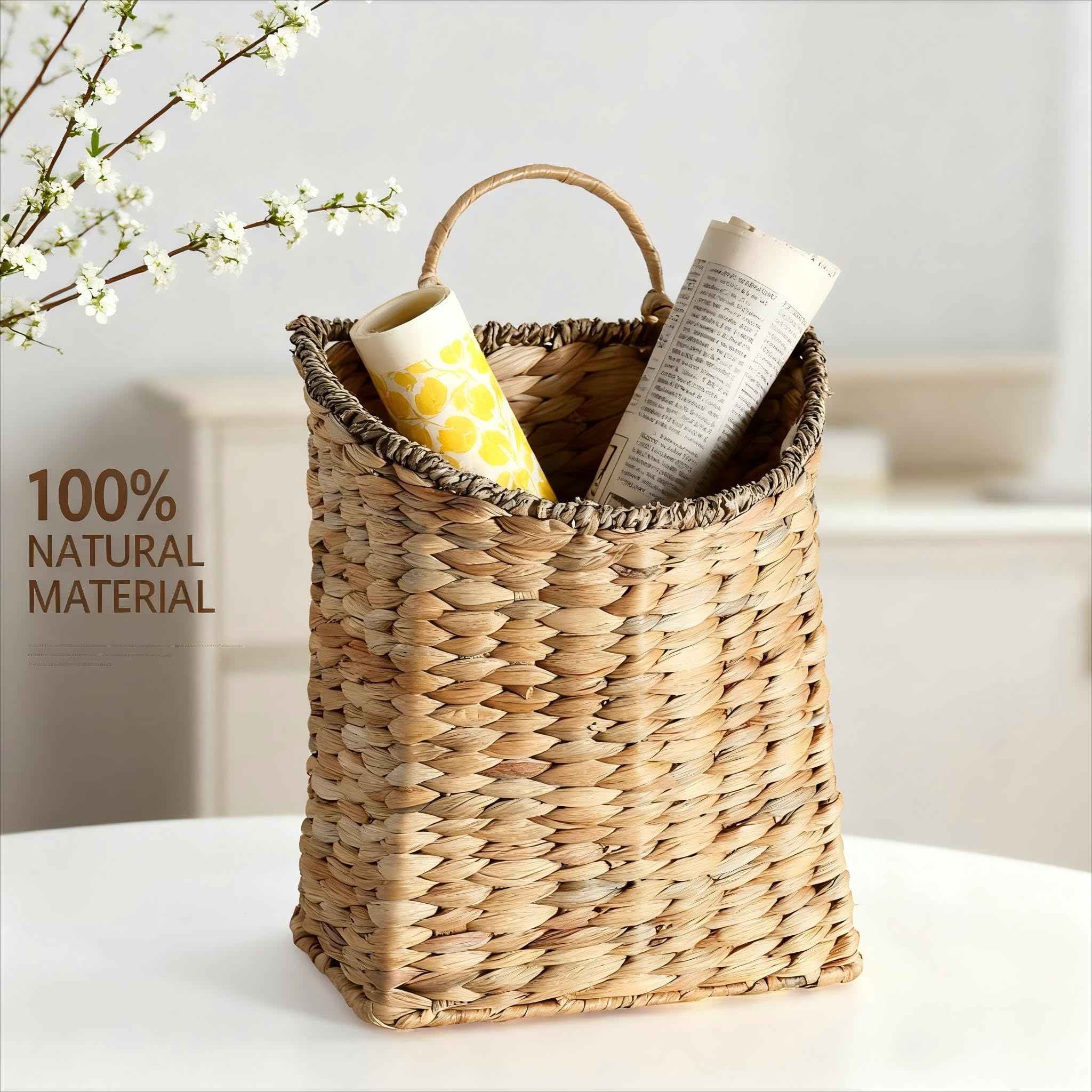 Quincry front-door hanging basket on door shows easy, welcoming decor possibilities.