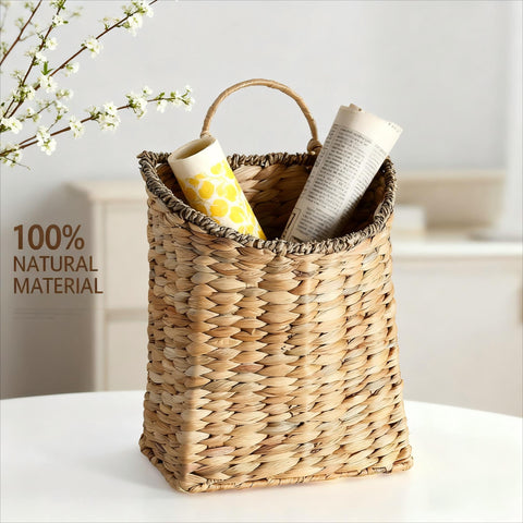 Quincry front-door hanging basket on door shows easy, welcoming decor possibilities.