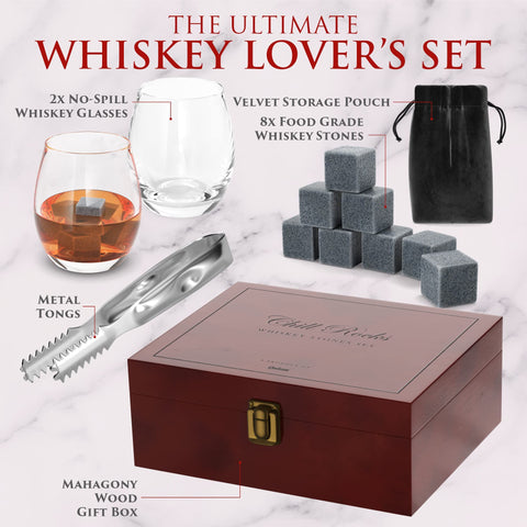 Quiseen no-spill whiskey glasses provide steady sipping during toasts.