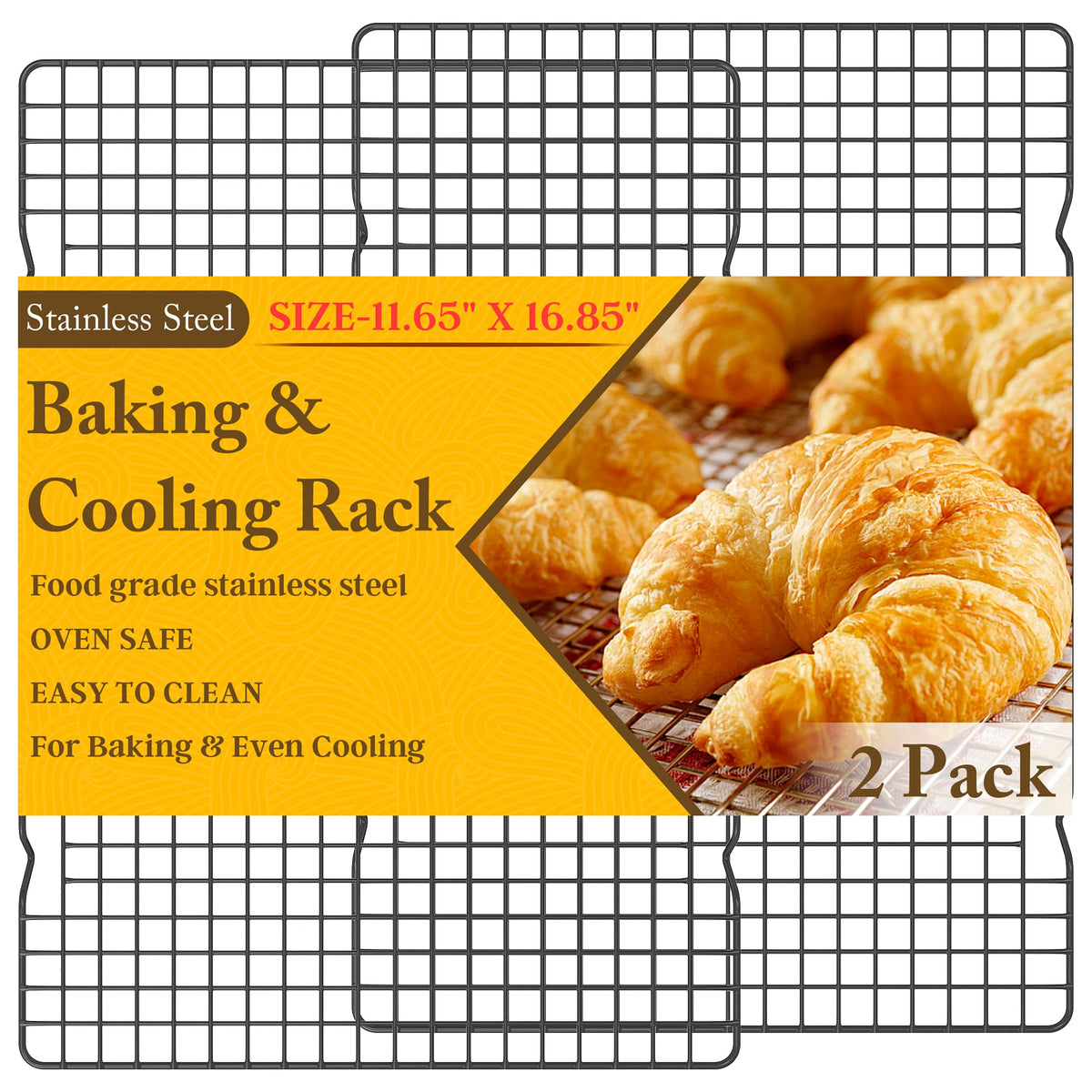 Qukaka cooling rack 11-65x16-85-inch for even cooling and crispy pastries.