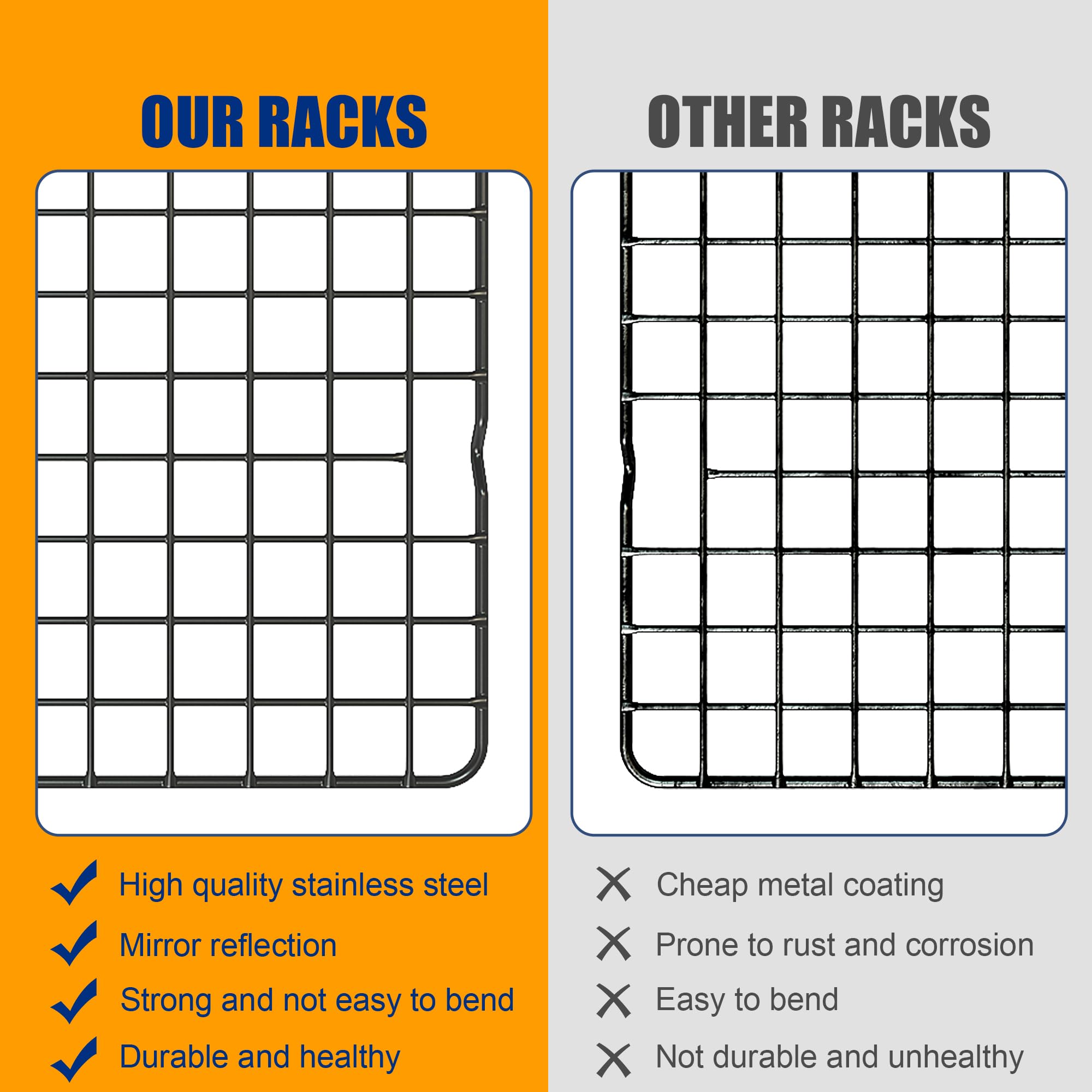 Qukaka cooling rack keeps foods lifted for crisp texture.