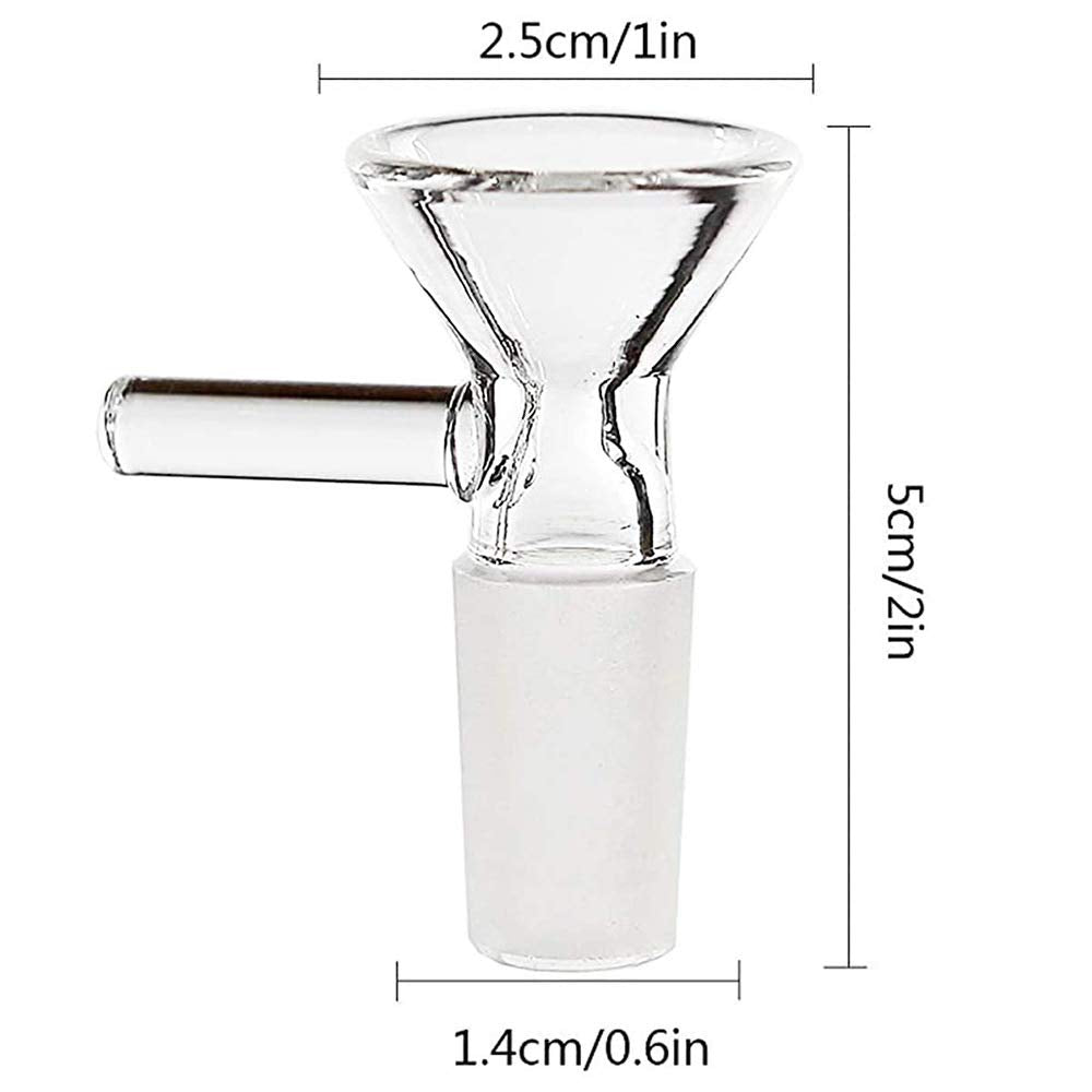 Close-up of clear borosilicate glass funnels with smooth rims for clean transfers.