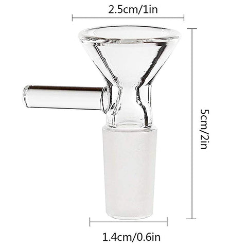 Close-up of clear borosilicate glass funnels with smooth rims for clean transfers.