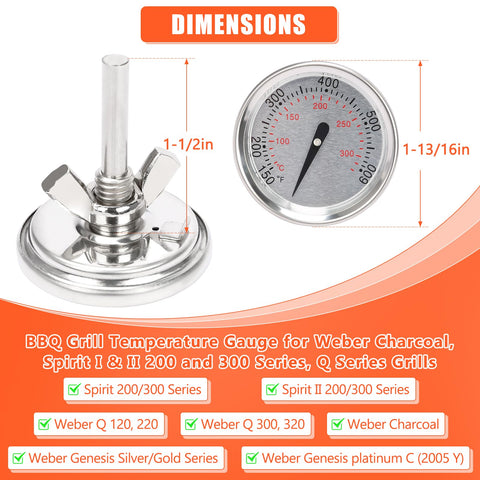 QuliMetal stainless-steel case protects the gauge under heat.