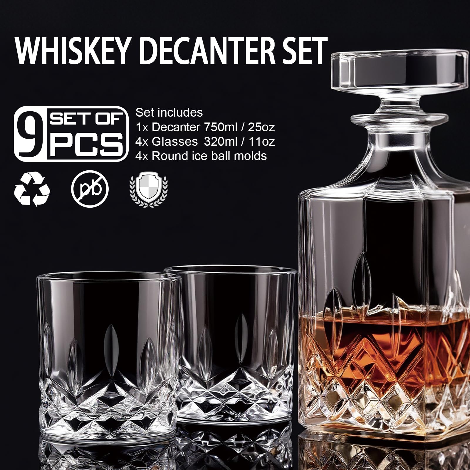QUMMFA 11oz whiskey glasses showcasing clarity for refined pours.