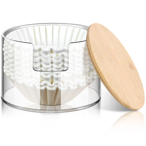 Qunclay acrylic coffee filter holder with a clear body for quick checks and easy access.