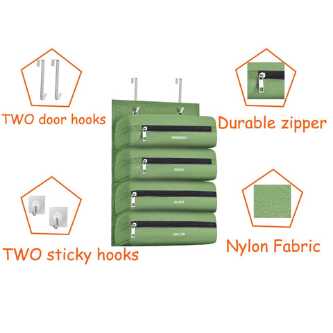 Quoyiyo zipper bag organizer neatly stores quart bags for easy access.